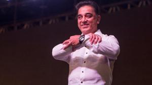 Kamal Haasan launches his party in Madurai.(Picture courtesy: Makkal Needhi Maiam official Twitter account) Kamal Haasan launches his party in Madurai.(Picture courtesy: Makkal Needhi Maiam official Twitter account)