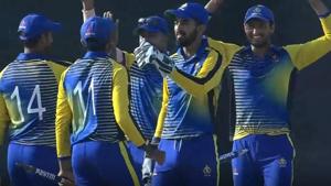Karnataka defeated Saurashtra by 41 runs to win the Vijay Hazare Trophy at the Ferozshah Kotla Stadium in New Delhi on Tuesday.(Photo: Hotstar screengrab) Karnataka defeated Saurashtra by 41 runs to win the Vijay Hazare Trophy at the Ferozshah Kotla Stadium in New Delhi on Tuesday.(Photo: Hotstar screengrab)