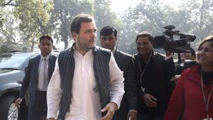 Congress president Rahul Gandhi at Parliament House, New Delhi, February 1(Arvind Yadav/HT PHOTO) Congress president Rahul Gandhi at Parliament House, New Delhi, February 1(Arvind Yadav/HT PHOTO)