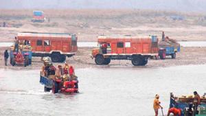 HT FILE PHOTO: A view of quarrying in Haridwar/HT Photo(HT File) HT FILE PHOTO: A view of quarrying in Haridwar/HT Photo(HT File)