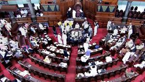 A session of the Rajya Sabha in progress in Parliament in New Delhi on Monday.(PTI) A session of the Rajya Sabha in progress in Parliament in New Delhi on Monday.(PTI)