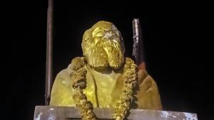 A statue of social reformer EVR Ramasamy, popularly known as Periyar, was vandalised in Tamil Nadu on Tuesday.(PTI Photo)