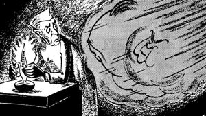 A cartoon by Kutty that appeared in Hindustan Times on October 28, 1962. One essential characteristic of the laugh that laughs non-derisively is that while it can laugh at what it sees, that is, at the world, it can also laugh at its own self, the laugher(HT Archives) A cartoon by Kutty that appeared in Hindustan Times on October 28, 1962. One essential characteristic of the laugh that laughs non-derisively is that while it can laugh at what it sees, that is, at the world, it can also laugh at its own self, the laugher(HT Archives)