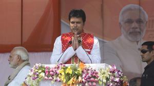 Newly appointed Tripura chief minister Biplab Kumar Deb distributed portfolios among ministers of his cabinet from both BJP and ally IPFT.(AFP Photo) Newly appointed Tripura chief minister Biplab Kumar Deb distributed portfolios among ministers of his cabinet from both BJP and ally IPFT.(AFP Photo)