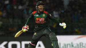 Bangladesh cricketer Mushfiqur Rahim celebrate their team's five wickets victory over Sri Lanka after during the third Twenty20 (T20) international between Bangladesh and Sri Lanka in the tri-nation Nidahas Trophy 2018 at the R. Premadasa stadium in Colombo on March 10, 2018.(AFP) Bangladesh cricketer Mushfiqur Rahim celebrate their team's five wickets victory over Sri Lanka after during the third Twenty20 (T20) international between Bangladesh and Sri Lanka in the tri-nation Nidahas Trophy 2018 at the R. Premadasa stadium in Colombo on March 10, 2018.(AFP)