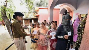 People stand in queue to cast vote for the Jehanabad Assembly bypoll in Bihar on Sunday.(PTI Photo) People stand in queue to cast vote for the Jehanabad Assembly bypoll in Bihar on Sunday.(PTI Photo)