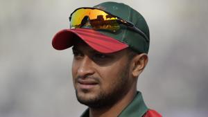 Shakib Al Hasan had injured his finger during the tri-series final against Sri Lanka on January 27, which had also ruled him out for the Tests and ODIs against them at home.(AP) Shakib Al Hasan had injured his finger during the tri-series final against Sri Lanka on January 27, which had also ruled him out for the Tests and ODIs against them at home.(AP)