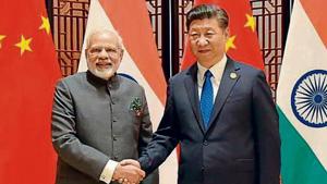 Narendra Modi with Chinese President Xi Jinping on the sidelines of the 9th BRICS Summit in Xiamen, China.(PIB File Photo) Narendra Modi with Chinese President Xi Jinping on the sidelines of the 9th BRICS Summit in Xiamen, China.(PIB File Photo)