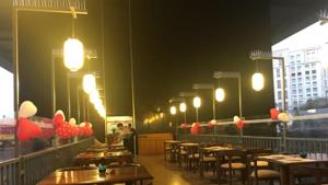 The open air seating at Origami