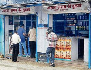 A liquor shop license holder said he was tense these days.(HT Photo) A liquor shop license holder said he was tense these days.(HT Photo)