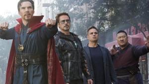 Benedict Cumberbatch, Robert Downey Jr, Mark Ruffalo and Benedict Wong in a still from Avengers: Infinity War. Benedict Cumberbatch, Robert Downey Jr, Mark Ruffalo and Benedict Wong in a still from Avengers: Infinity War.