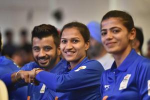 Hockey players (L-R) Manpreet Singh, Rani Rampal and Savita Punia.(PTI) Hockey players (L-R) Manpreet Singh, Rani Rampal and Savita Punia.(PTI)