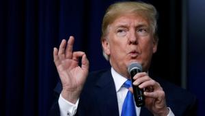 US President Donald Trump speaks during a forum called Generation Next at the Eisenhower Executive Office Building in Washington on March 22, 2018.(REUTERS) US President Donald Trump speaks during a forum called Generation Next at the Eisenhower Executive Office Building in Washington on March 22, 2018.(REUTERS)