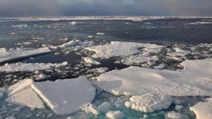 Blue sky begins to break through the clouds over Arctic Ocean ice.(File Photo)