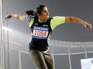 Seema Punia would be hoping for a gold medal at the Gold Cost Games in April.(HT Photo) Seema Punia would be hoping for a gold medal at the Gold Cost Games in April.(HT Photo)