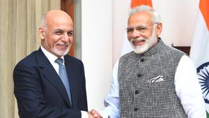 A file picture of Prime Minister Narendra Modi with Afghanistan President Mohammad Ashraf Ghani.(Mohd Zakir/HT PHOTO) A file picture of Prime Minister Narendra Modi with Afghanistan President Mohammad Ashraf Ghani.(Mohd Zakir/HT PHOTO)