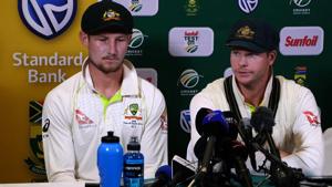 Australian cricket team captain Steve Smith and teammate Cameron Bancroft sensationally admitted to ball-tampering during the third Test against South Africa on March 24, 2018, plunging cricket into potentially its greatest modern crisis.(AFP) Australian cricket team captain Steve Smith and teammate Cameron Bancroft sensationally admitted to ball-tampering during the third Test against South Africa on March 24, 2018, plunging cricket into potentially its greatest modern crisis.(AFP)