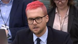 A video grab from footage broadcast by the UK Parliament's Parliamentary Recording Unit (PRU) shows Canadian data analytics expert Christopher Wylie who worked at Cambridge Analytica appears as a witness before the Digital, Culture, Media and Sport Committee of members of the British parliament at the Houses of Parliament in central London on March 27, 2018 .(AFP) A video grab from footage broadcast by the UK Parliament's Parliamentary Recording Unit (PRU) shows Canadian data analytics expert Christopher Wylie who worked at Cambridge Analytica appears as a witness before the Digital, Culture, Media and Sport Committee of members of the British parliament at the Houses of Parliament in central London on March 27, 2018 .(AFP)