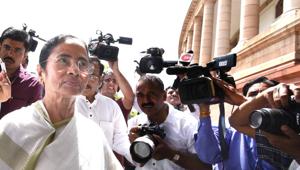 West Bengal chief minister Mamata Banerjee arrives at the Parliament in New Delhi on Tuesday.(Arvind Yadav/HT Photo) West Bengal chief minister Mamata Banerjee arrives at the Parliament in New Delhi on Tuesday.(Arvind Yadav/HT Photo)