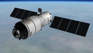 Tiangong-1 weighed 8.5 tonnes on take off, but with fuel consumption has probably shed at least one tonne.(Photo: CMSA) Tiangong-1 weighed 8.5 tonnes on take off, but with fuel consumption has probably shed at least one tonne.(Photo: CMSA)