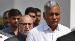 L-G Anil Baijal’s (left) letter to the state law department stated that he had consulted the legal affairs department of the Centre, which said the Speaker (Ram Niwas Goel in this case) cannot allow such reserved subject questions.(File Photo) L-G Anil Baijal’s (left) letter to the state law department stated that he had consulted the legal affairs department of the Centre, which said the Speaker (Ram Niwas Goel in this case) cannot allow such reserved subject questions.(File Photo)