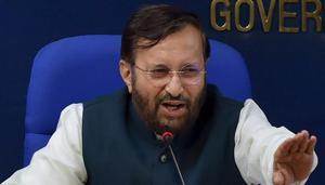 Union HRD Minister Prakash Javadekar speaks during a press briefing on cabinet decisions in New Delhi on Thursday.(PTI) Union HRD Minister Prakash Javadekar speaks during a press briefing on cabinet decisions in New Delhi on Thursday.(PTI)