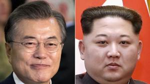 South Korean President Moon Jae-in and North Korean leader Kim Jong Un will meet at a border village on April 27.(AP/File photo) South Korean President Moon Jae-in and North Korean leader Kim Jong Un will meet at a border village on April 27.(AP/File photo)