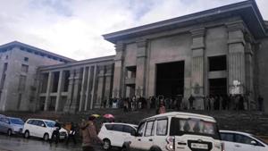 A view of Uttarakhand assembly building in Gairsain.(HT Photo) A view of Uttarakhand assembly building in Gairsain.(HT Photo)