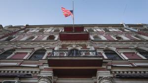 The US flag flies at the U.S. consulate in St. Petersburg, Russia, Friday, March 30, 2018.(AP) The US flag flies at the U.S. consulate in St. Petersburg, Russia, Friday, March 30, 2018.(AP)