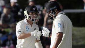 BJ Watling (77*) and Colin de Grandhomme (72) led New Zealand’s fightback on the day two of the second and final Test against England in Christchurch.(AP) BJ Watling (77*) and Colin de Grandhomme (72) led New Zealand’s fightback on the day two of the second and final Test against England in Christchurch.(AP)