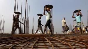 Value added per worker started declining for the construction sector from the middle of last decade. In fact, its value seems to be heading for a convergence with per-worker value added in agriculture.(File photo) Value added per worker started declining for the construction sector from the middle of last decade. In fact, its value seems to be heading for a convergence with per-worker value added in agriculture.(File photo)