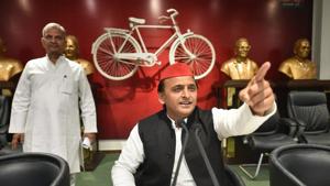 Samajwadi Party president Akhilesh Yadav said the BJP-led government in Uttar Pradesh was trying to defame and harass its political opponents.(PTI File Photo) Samajwadi Party president Akhilesh Yadav said the BJP-led government in Uttar Pradesh was trying to defame and harass its political opponents.(PTI File Photo)