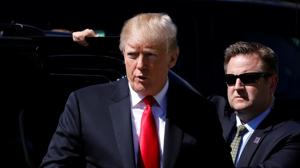 US President Donald Trump arrives for the Easter service at Bethesda-by-the-Sea Episcopal Church in Palm Beach, Florida on April 1.(REUTERS) US President Donald Trump arrives for the Easter service at Bethesda-by-the-Sea Episcopal Church in Palm Beach, Florida on April 1.(REUTERS)