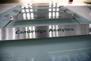 The nameplate of political consultancy, Cambridge Analytica, is seen in central London, Britain March 21.(Reuters Photo) The nameplate of political consultancy, Cambridge Analytica, is seen in central London, Britain March 21.(Reuters Photo)