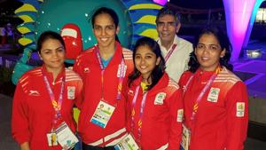 Saina Nehwal’s father, Harvir Singh, has now been accommodated at the Commonwealth Games Village in Gold Coast.(PTI) Saina Nehwal’s father, Harvir Singh, has now been accommodated at the Commonwealth Games Village in Gold Coast.(PTI)