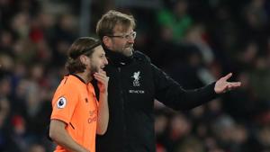 Adam Lallana suffered an injury during Liverpool’s 2-1 win over Crystal Palace in the Premier League.(Reuters) Adam Lallana suffered an injury during Liverpool’s 2-1 win over Crystal Palace in the Premier League.(Reuters)