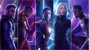 Thor, Okoye, Iron Man, Black Widow and Black Panther on their respective new character posters.(Marvel Entertainment) Thor, Okoye, Iron Man, Black Widow and Black Panther on their respective new character posters.(Marvel Entertainment)