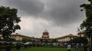 A view of the Supreme Court on a cloudy day. The top court also questioned the government for asking the entire population to link their mobile phones with Aadhaar “just to catch a few terrorists”.(Sonu Mehta/HT FILE PHOTO) A view of the Supreme Court on a cloudy day. The top court also questioned the government for asking the entire population to link their mobile phones with Aadhaar “just to catch a few terrorists”.(Sonu Mehta/HT FILE PHOTO)