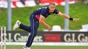 Tom Curran will replace Mitchell Starc in the Kolkata Knight Riders squad after the Australian pacer was ruled out of the 2018 Indian Premier League due to injury.(AFP) Tom Curran will replace Mitchell Starc in the Kolkata Knight Riders squad after the Australian pacer was ruled out of the 2018 Indian Premier League due to injury.(AFP)