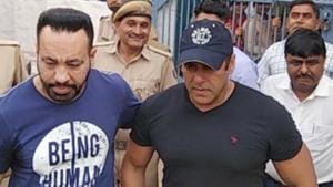 Salman Khan released from jail at Jodhpur, Rajasthan.(HT Photo) Salman Khan released from jail at Jodhpur, Rajasthan.(HT Photo)