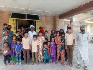 The members of a family in Rajasthan’s Barmer who have been facing a social boycott by fellow villagers following a diktat passed against them by a caste panchayat.(HT Photo.) The members of a family in Rajasthan’s Barmer who have been facing a social boycott by fellow villagers following a diktat passed against them by a caste panchayat.(HT Photo.)