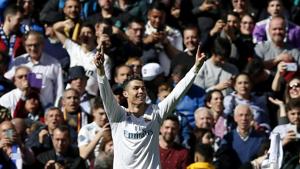 Cristiano Ronaldo opened the scoring for Real Madrid against Atletico Madrid.(AP) Cristiano Ronaldo opened the scoring for Real Madrid against Atletico Madrid.(AP)