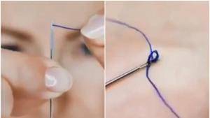 Have you been threading a needle wrong all your life? (John Bick /Twitter) Have you been threading a needle wrong all your life? (John Bick /Twitter)