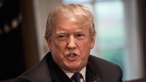 US President Donald Trump speaks during a meeting with senior military leaders at the White House in Washington, DC, on April 9, 2018.(AFP Photo) US President Donald Trump speaks during a meeting with senior military leaders at the White House in Washington, DC, on April 9, 2018.(AFP Photo)