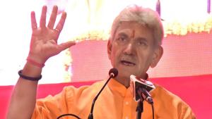 Minister of state for railways Manoj Sinha speaks at the Birla auditorium in Jaipur on Tuesday.(Prabhakar Sharma/HT Photo) Minister of state for railways Manoj Sinha speaks at the Birla auditorium in Jaipur on Tuesday.(Prabhakar Sharma/HT Photo)