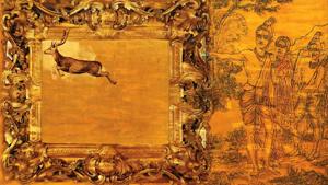This or that--regarding a golden deer by V Ramesh literally shifts the frame to make the border the centre, and shows Ramayana in a new light(Credit@ Anant Art Gallery) This or that--regarding a golden deer by V Ramesh literally shifts the frame to make the border the centre, and shows Ramayana in a new light(Credit@ Anant Art Gallery)