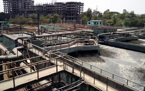 The CETP in phase 1 has a capacity of treating 16mld of effluents and the one in phase 2 can treat 1.5mld of effluents.(HT/RISHIKESH CHOUDHARY) The CETP in phase 1 has a capacity of treating 16mld of effluents and the one in phase 2 can treat 1.5mld of effluents.(HT/RISHIKESH CHOUDHARY)