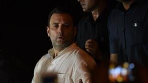Rahul Gandhi addresses media at the midnight candlelight march near India Gate, carried out to protest crimes against women, in New Delhi on Thursday night.(Raj K Raj/HT Photo) Rahul Gandhi addresses media at the midnight candlelight march near India Gate, carried out to protest crimes against women, in New Delhi on Thursday night.(Raj K Raj/HT Photo)