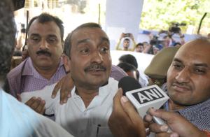 BJP MLA Kuldeep Singh Sengar reacts after being produced at CBI court in Lucknow, in connection with the Unnao rape case.(Subhankar Chakraborty/HT Photo) BJP MLA Kuldeep Singh Sengar reacts after being produced at CBI court in Lucknow, in connection with the Unnao rape case.(Subhankar Chakraborty/HT Photo)