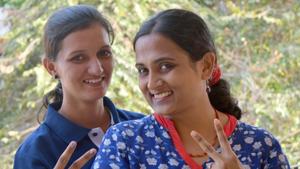 Child marriage of Mamta Bishnoi (left) was annulled with the help of Kriti Bharti (right) managing trustee Saarthi Trust at Jodhpur.(HT PHOTO) Child marriage of Mamta Bishnoi (left) was annulled with the help of Kriti Bharti (right) managing trustee Saarthi Trust at Jodhpur.(HT PHOTO)